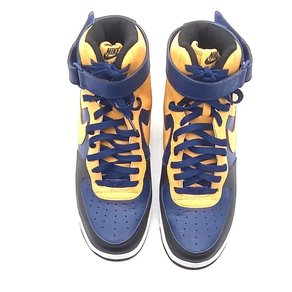 Nike Air Force 1 High Top Athletic Shoes Men 11.5 Yellow / Black Lace & Loop EUC - Picture 6 of 12